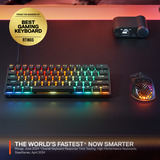 SteelSeries Apex Pro Mini Wireless, gaming toetsenbord Wit, US lay-out, SteelSeries OmniPoint 2.0, 60%, RGB leds, Double Shot PBT Keycaps
