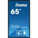 iiyama ProLite TF6539AS-B1AG 64.5" 4K Ultra HD Public Display Zwart, 2x HDMI, DisplayPort, 2x USB-A, USB-B, RJ-45