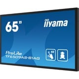 iiyama ProLite TF6539AS-B1AG 64.5" 4K Ultra HD Public Display Zwart, 2x HDMI, DisplayPort, 2x USB-A, USB-B, RJ-45