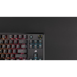 Corsair K70 CORE TKL RGB mechanisch gaming toetsenbord Zwart, US lay-out (QWERTY), Corsair MLX Red v2, 80% (TKL), Hot-swappable, ABS Double shot