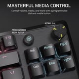 Corsair K70 CORE TKL RGB mechanisch gaming toetsenbord Zwart, US lay-out (QWERTY), Corsair MLX Red v2, 80% (TKL), Hot-swappable, ABS Double shot