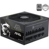 MSI MAG A1000PLS PCIE5 modulaire 1000 watt voeding  Zwart, 1x 12V-2x6, 4x PCIe, 1x 12V-2x6, 4x PCIe