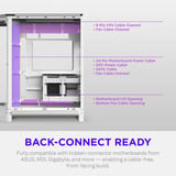 NZXT H6 midi tower behuizing Wit | 2x USB-A | 1x USB-C | Tempered Glass