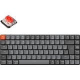 Keychron K3 Max-H1, toetsenbord Grijs/zwart, BE Lay-out, Gateron Low Profile 2.0 Mechanical Red, RGB leds, 75%, Double-shot ABS, Hot-swappable, Bluetooth, 2.4GHz