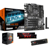 ALTERNATE Upgrade Kit B550 EAGLE WIFI6 + Ryzen 5 5600XT + 16 GB + 1 TB SSD Zwart/grijs, Moederbord, CPU, Geheugen, SSD