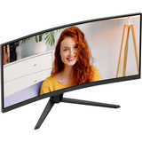 AOC CU34B3E 34" Curved UltraWide monitor Zwart, 1x DisplayPort, 1x HDMI, 120 Hz