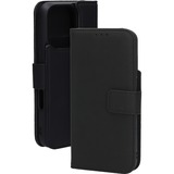 Mobiparts iPhone 16 Pro - 2-in-1 leather wallet case telefoonhoesje Zwart