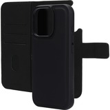 Mobiparts iPhone 16 Pro - 2-in-1 leather wallet case telefoonhoesje Zwart