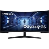 Samsung Odyssey G5 34" Curved UltraWide gaming monitor Zwart, 1x DisplayPort, 1x HDMI, 165 Hz
