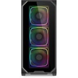 Sharkoon AK5G RGB midi tower behuizing Zwart | 2x USB-A | 1x USB-C | RGB | Tempered Glass