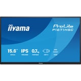 iiyama ProLite P1671HSC-B1 15.6" monitor Zwart (mat), 1x Mini HDMI (Type-C), 2x USB-C, Audio