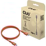Club 3D USB-C 2.0 > USB-C 2.0 Bi-Directional USB-IF Certified kabel Oranje, 1 meter, 480 Mb, 240 W (48V/5A)