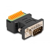 DeLOCK D-Sub 9 (male) naar klemmenblokadapter Zwart