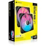 Corsair iCUE LINK RX140 RGB PWM Starterskit case fans Zwart, 2 stuks, 140 x 140 x 25 mm