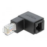 DeLOCK Adapter RJ-45 Cat.6 Stekker > Stopcontact, 90° Zwart