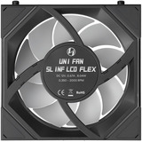Lian Li UNI FAN SL-INF LCD FLEX 120 Reverse Wireless RGB case fans Zwart, 3 stuks, 120 x 124 x 28 mm, PWM