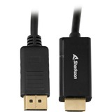 Sharkoon DisplayPort 1.2 naar HDMI 2.0 adapterkabel Zwart, 2 meter, 4K