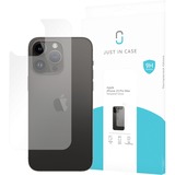 Just in Case iPhone 15 Pro Max - Back Cover Tempered Glass - Clear screenprotector Transparant