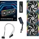 Lian Li UNI FAN SL120 Wireless Reverse Blade RGB case fans Zwart, 3 stuks, 120 x 124.5 x 28 mm, PWM
