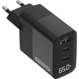 Sitecom 65W GaN Power Delivery wandoplader met led-scherm Zwart