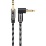 goobay Plus 3,5 mm stereo jack naar 3,5 mm stereo jack 90° kabel Zwart/zilver, 2 meter