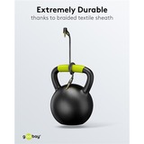 goobay Plus 3,5 mm stereo jack naar 3,5 mm stereo jack 90° kabel Zwart/zilver, 2 meter