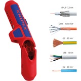 KNIPEX ErgoStrip Universeel kabelstrip-/ontmantelingsgereedschap Rood/blauw