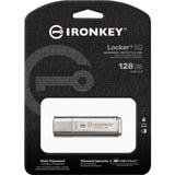 Kingston IronKey Locker+ 50 128 GB usb-stick Aluminium, USB-A 3.2 Gen 1 (5 Gbit/s)