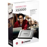 Kingston XS2000 Portable 4 TB externe SSD Zilver/zwart, SXS2000/2000G, USB-C 3.2 (20 Gbit/s)