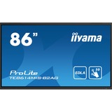 iiyama ProLite TE8614MIS-B2AG 85.6" 4K Ultra HD Public Display Zwart, 4x HDMI, 1x DisplayPort, USB-A, USB-C, RJ-45, WLAN, Touch, Sound
