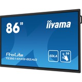 iiyama ProLite TE8614MIS-B2AG 85.6" 4K Ultra HD Public Display Zwart, 4x HDMI, 1x DisplayPort, USB-A, USB-C, RJ-45, WLAN, Touch, Sound
