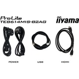 iiyama ProLite TE8614MIS-B2AG 85.6" 4K Ultra HD Public Display Zwart, 4x HDMI, 1x DisplayPort, USB-A, USB-C, RJ-45, WLAN, Touch, Sound