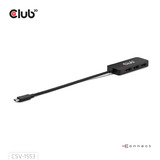 Club 3D USB-C naar Triple DisplayPort MST Hub Zwart, 4K60Hz