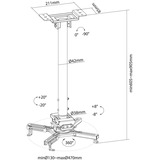 Neomounts CL25-540BL1 Beamer plafondbeugel plafondhouder Zwart