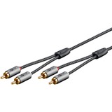 goobay Plus Stereo Cinchkabel Zwart/zilver, 5 meter