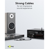 goobay Plus Stereo Cinchkabel Zwart/zilver, 5 meter