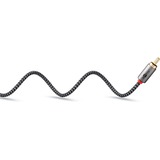 goobay Plus Stereo Cinchkabel Zwart/zilver, 5 meter
