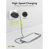 goobay USB-C PD GaN snellader Nano (20 W)  Zwart, 1x USB-C, Power Delivery 3.0