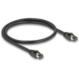 DeLOCK Cat.8.1 netwerkkabel Zwart, 0,5 meter, S/FTP, RJ-45