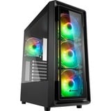 Sharkoon TK4 RGB midi tower behuizing Zwart | 4x USB-A | RGB | Tempered Glass