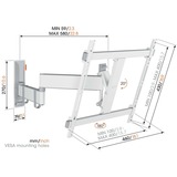Vogels COMFORT TVM 3445 Draaibare tv-beugel wandmontage  Wit, 32-65"