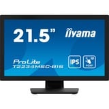 iiyama ProLite T2234MSC-B1S 21.5" touchscreen monitor Zwart (mat), VGA, HDMI, DisplayPort, Audio