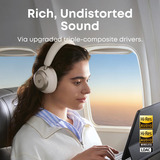 Anker Soundcore Space One Pro over-ear hoofdtelefoon Crème, Bluetooth