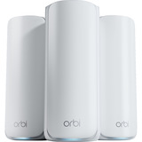 Netgear RBE773 Orbi 770 Serie Tri-Band WiFi 7 Mesh-systeem mesh access point Wit, 2 stuks (router + 2x satellieten), Tot 540 m2