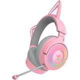 Razer Kraken Kitty V3 Pro Quartz over-ear gaming headset Roze/grijs, RGB, 2.4 GHz / Bluetooth / USB