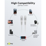 goobay Supersoft USB-C kabel Wit, 3 meter