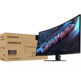 GIGABYTE GS32QCA 31.5" Curved gaming monitor Zwart, 180 Hz, HDMI, Displayport, AMD Free-Sync