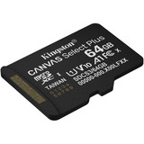 Kingston Canvas Select Plus 64 GB MicroSDXC geheugenkaart Zwart, UHS-I U1, Class 10, V10