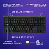 Logitech G515 LIGHTSPEED TKL RGB mechanisch gaming toetsenbord Zwart, US-International lay-out (QWERTY), GL Tactile, 80% (TKL)	, Double-shot PBT, Bluetooth, 2.4GHz, USB