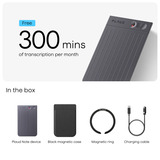 Plaud Note dicteerapparaat Zwart, 64 GB, Bluetooth (BLE 5.2), Wi-Fi (2.4GHz)